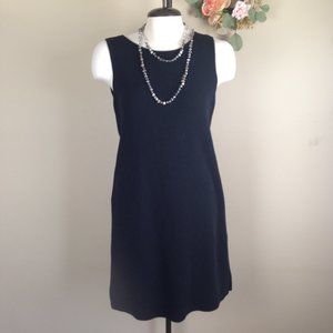 EILEEN Fisher Black Silk & Cotton Sleeveless  Ribbed Tunic Dress